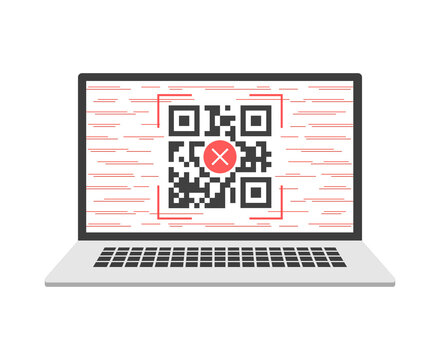 Business icons and techniques - QR Codes on laptop