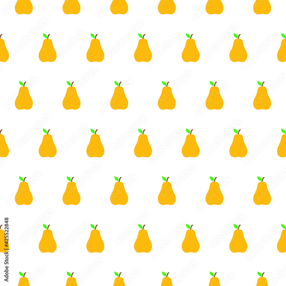 Poster pear pattern seamless. pear texture cartoon