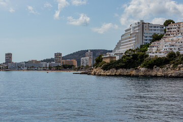 Hotels and apartements at the beach in majorca, spain