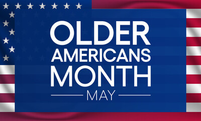 Vector illustration on the theme of Older Americans Month (OAM) observed each year in May. it is to encourage and celebrate countless contributions that older adults make to our communities.
