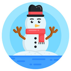 
A beautiful sculpture of snowman character icon

