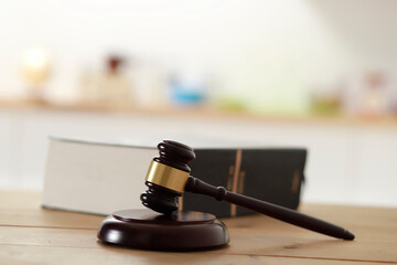 Judge's gavel with law book. Law concept