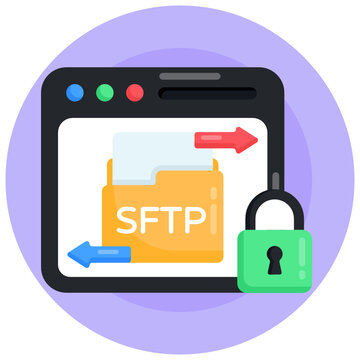 
Exchange and sftp transfer in a flat round icon 

