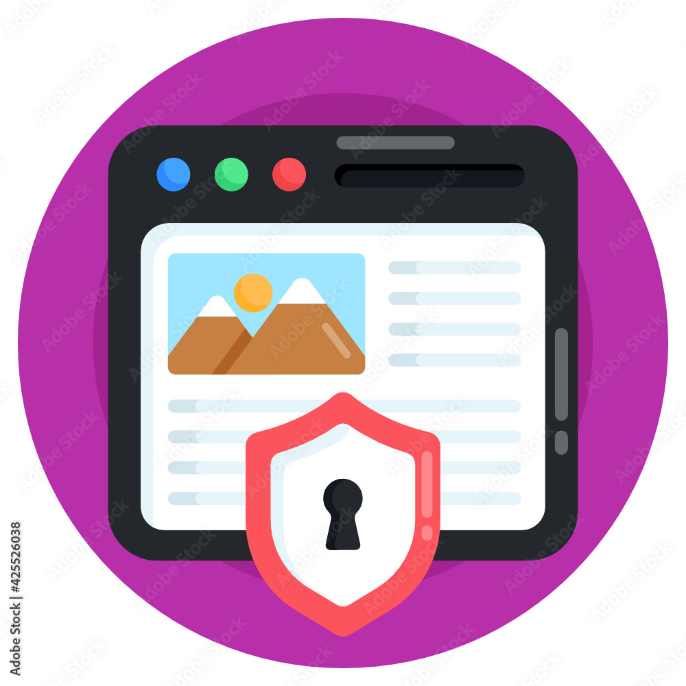 Sticker a well designed flat rounded icon of website security