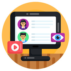 
Download this flat icon of media monitoring

