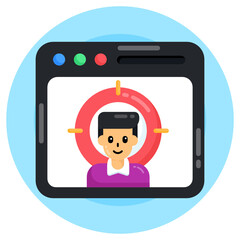
Focus web user flat round icon, editable graphics

