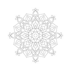 Mandala. Antistress coloring book. Template for mehendi. Oriental drawing. Vector illustration. Isolated on a white background.