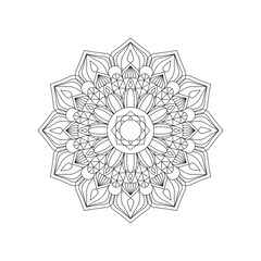 Mandala. Antistress coloring book. Template for mehendi. Oriental drawing. Vector illustration. Isolated on a white background.