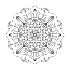 Mandala. Antistress coloring book. Template for mehendi. Oriental drawing. Vector illustration. Isolated on a white background.