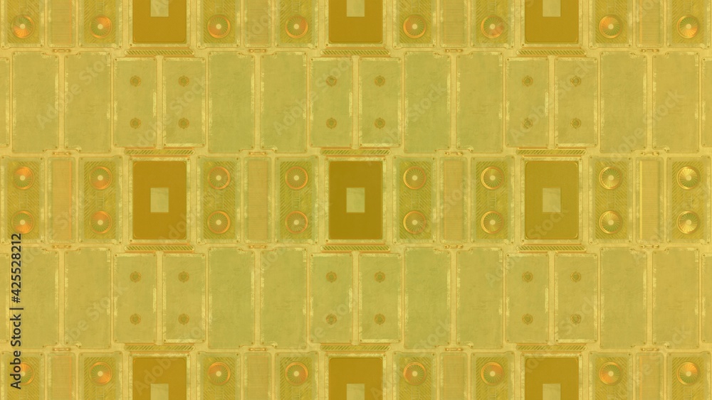 Poster texture on the subject of computer games. futuristic background. 3d rendering illustration.
