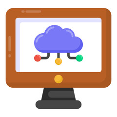 
Download this premium flat icon of online cloud network 

