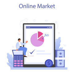 Market growth online service or platform. Business progress.