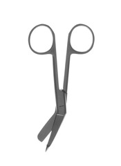 Surgical scissors on white background. Medical instrument