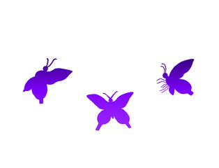 Naklejka na ściany i meble Butterfly purple gradient silhouette design