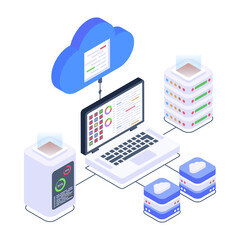 
Have a look at this amazing isometric icon of cloud networking 

