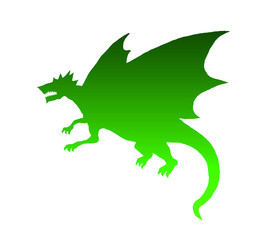 Dragon green gradient silhouette design