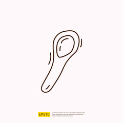 coffee spoon for cafe concept vector illustration. hand drawing doodle linear icon sign symbol