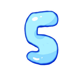 five number water design illustration