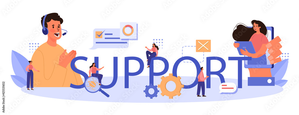 Poster support typographic header. idea of web page diagnostic service.