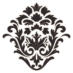 Damask central element isolated. Vector damask illustration.