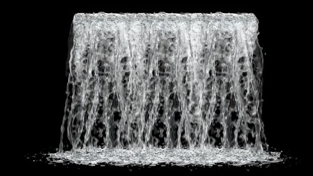 3d Water Falls Alpha Channel Looped Video