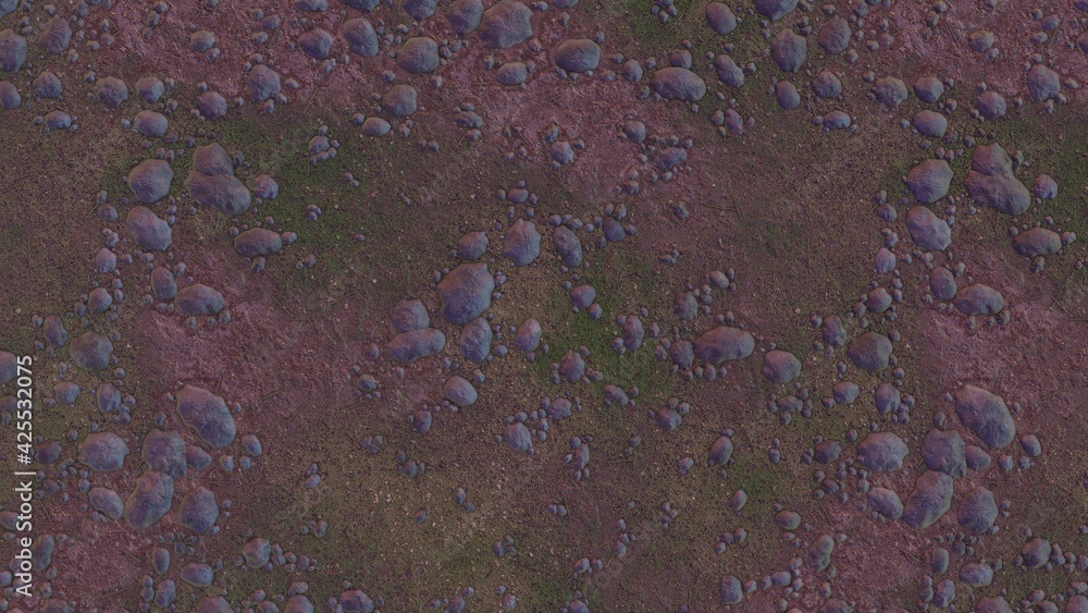 Aufkleber drawn texture of the surface of the earth with stones and paths.