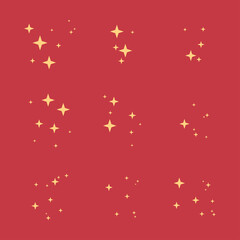Christmas sparkling star vector set isolated on background.