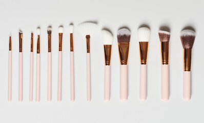 Set of cosmetic brushes different size