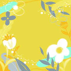 Fashion plant decorative pattern vector background element