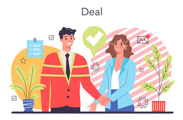 Deal concept. Official contract and business handshake. Idea of partnership
