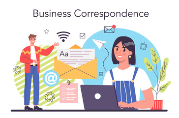 Business negotiations concept. Business meeting and correspondence.