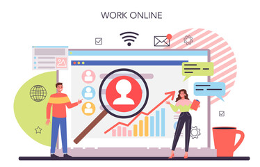 Start up running online service or platform. Idea of a new business