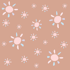 seamless pattern with suns. digital illustration. decor for decoration. Wallpaper for the children's room. rays of the sun. Clip art for scrapbooking. Weather sky. texture - 425535870