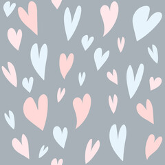 seamless pattern with hearts. digital illustration. decor for valentine's day. Wallpaper for the children's room. Love is. For the design of wedding invitations. Clip art for scrapbooking. texture - 425536001