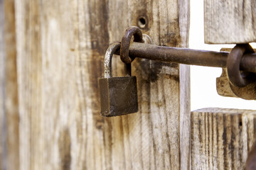 Padlock on door