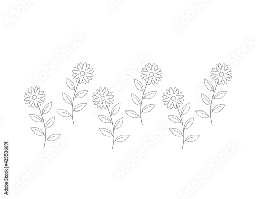 北欧風の草花 ベクターイラスト Wall Mural Wallpaper Murals Nisi