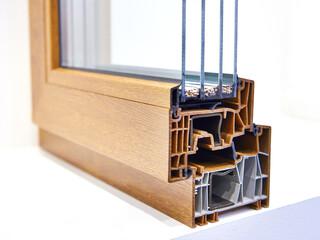 Sectional frame of plastic insulating glass unit