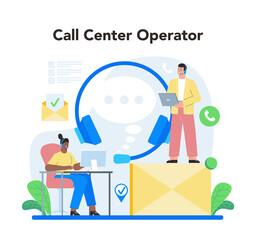 Call center or technical support concept. Idea of customer service.