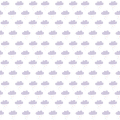 seamless pattern with clouds. digital illustration. decor for decoration. Wallpaper for the children's room. raindrops. Clip art for scrapbooking. Weather sky. texture rain - 425539032