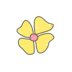 Hand-drawn flower isolated on white background. Doodle style. Beauty concept. Vector illustration