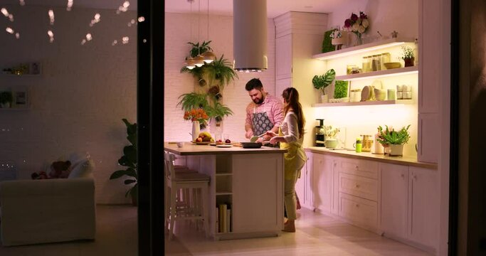 casual daily routine of a family in cozy interior at home in the evening