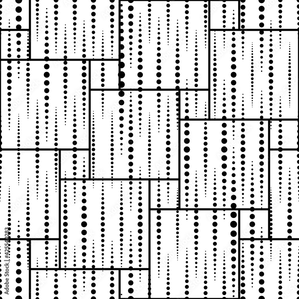 Poster abstract seamless pattern. black and white background. repeated geometric texture. repeating abstrac