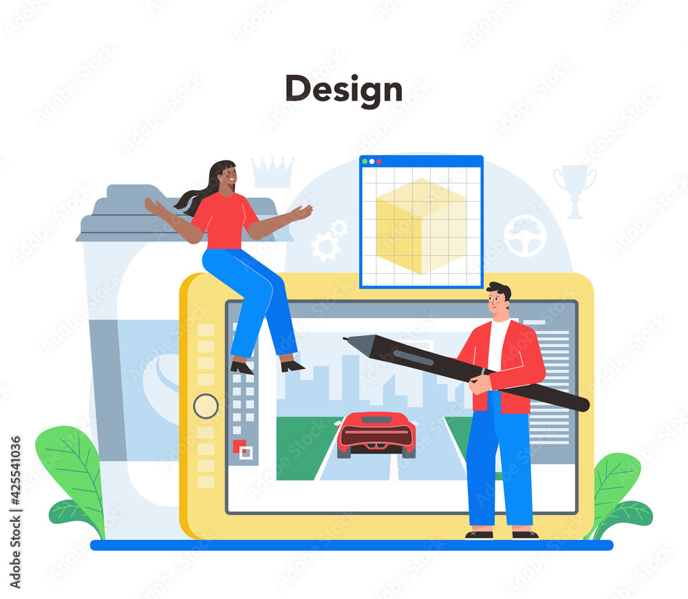 Poster video game development concept. creative process of a computer game