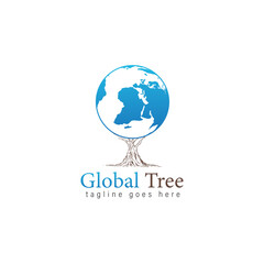 global tree logo design, vector illustration