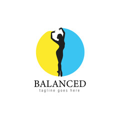 Obraz premium Dance logo vector design symbol