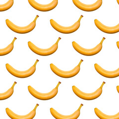 Banana seamless pattern isolated on white background. Trendy colors Summer tropical exotic fruit pattern, concept. Nature background., gift wrapping paper, textile print design.