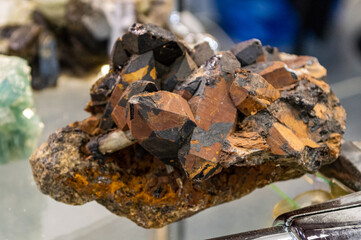 crystals of black quartz, morion.