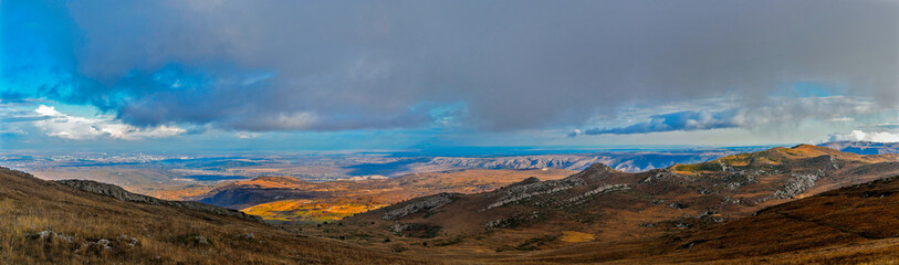 chatyr-dag plateau landscape in crimea on an autumn day