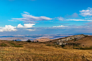 chatyr-dag plateau landscape in crimea on an autumn day