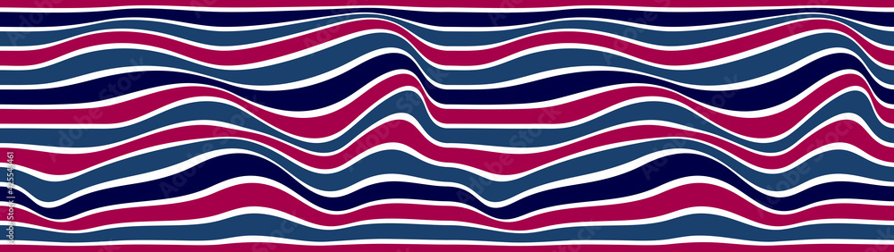 Poster abstract lines seamless pattern with optical illusion, vector background with parallel stripes op ar